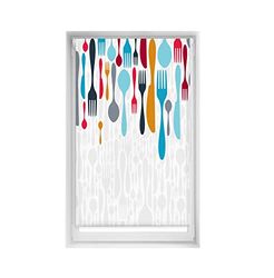 Blindecor Lätt stämplar utan borrning - Genomskinlig Estor Digitalt tryck, Bestick, 95 x 150 cm (bredd per höjd). Tygstorlek 92 x 145 cm