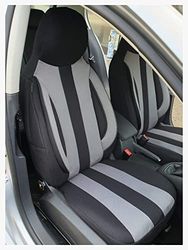 Coprisedili per auto compatibili con Volvo V50 S50 tipo M 2004 – 2012 conducente e passeggero, coprisedili FB: MD501 (nero/grigio)