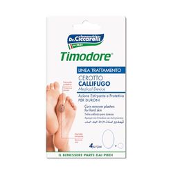 Timodore, Cerotto Callifugo per Duroni, Indicati per Estirpare Rapidamente i Calli dei Piedi Senza Dolore, Adatto Anche per le Mani, 100% Made in Italy, Dermatologicamente Testato, 4 pz