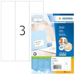 Herma 4657_ A4, 70 x 297 mm - Pack de 300 etiquetas, A4, 70 x 297 mm, color blanco