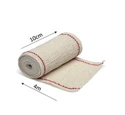 Rekordsan KT05NER Venda Elástica de Crepe sin Látex para Soporte, Fijación y Reposo, Bordes Tejidos, Extra 85 Gr/M2, 10 cm x 4 m