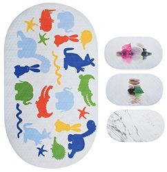MSV Zoo Anti-Bacterial Non-Slip Shower Mat with Suction Cups Approx. 39 x 69 cm
