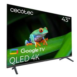 Cecotec Smart TV - QLED TV 43 inch 4K UHD resolutie - V4 serie VQU40043S. Google TV, HDMI 2.1, USB 3.0, HDR10, 16 GB ROM, Google Voice Assitant, Chromecast, Dolby Vision & Atmos, VRR