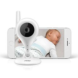 reer Monitor de vídeo para bebés BabyCam e câmara IP, fáceis de configurar, controlo através da aplicação gratuita IP BabyCam White, 1 unidade (pacote de 1), sem fios