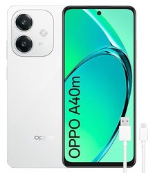 OPPO A40m - Smartphone Libre, 16GB(8GB+8GB) 256GB, Pantalla HD+ LCD 6.7", Cámara 50+2+8 MP, Android, Batería 5100mAh, Carga Rápida 45W - Blanco