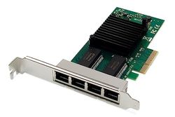 DIGITUS Gigabit Ethernet Server Tarjeta de red - 4 puertos RJ45 - NIC - Intel I350 - libre de halógenos - 10/100/1000 Mbps