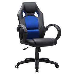 SONGMICS Racing, Cadeira de escritório com rodas, ergonómica, regulável