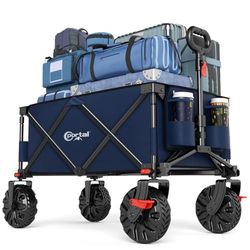 Portal strandvagn för sand all terräng stora hjul festival campingvagn vikbar strandvagn vikbar trädgårdsvagn på hjul stöder 102 kg kraftig hopfällbar
