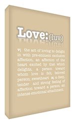 Feel Good Art The Meaning of Love Gallery - Tela con pannello frontale in tinta unita, 30 x 20 x 4 cm, colore: beige
