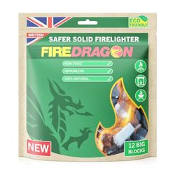 FireDragon - Naturlig och miljövänlig brandtändare solid - grillning, eldstäder, etanolbrännare, inomhusbränder och vedbrännare - 12 x 27 g tabletter