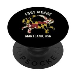 Fort Meade Maryland USA Crabe Design vintage vieilli PopSockets PopGrip Interchangeable