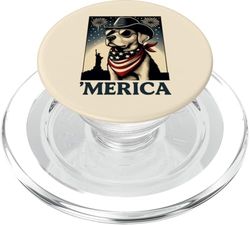 Perro patriótico con sombrero y bandana USA Cowboy Dog PopSockets PopGrip para MagSafe