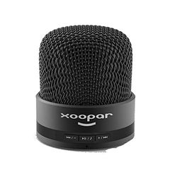 Xoopar - Idol + svart - trådlös Bluetooth-högtalare - ultrakompakt svart högtalare - svart retro look högtalare - 3 W kompakt bluetooth-högtalare - integrerad mikrofon