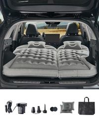 VEVOR Matelas gonflable pour voiture, lit gonflable épais et floqué, matelas de couchage portable confortable et durable avec pompe à air, embout et sac de transport, pour la plupart des SUV MPV, gris