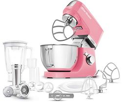 Sencor impastatrice planetaria STM 635, Robot da Cucina, 1000W, 7 velocità, frullatore da 1,5 Litri, Ciotola in Acciaio da 4,5 Litri con paraschizzi Cucina, 6 Anni di Garanzia Motore (ROSA BARBIE)