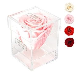 Infinity Flowerbox - Auténticas Rosas Infinity Que Duran Entre 1 y 3 años sin Agua | Caja acrílica con Rosa Duradera - Regalo para ti