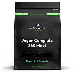 THE PROTEIN WORKS Repas Complet 360 Vegan |Brownie Menthe-Chocolat | Nutritionnellement équilibré | 100% vegan | Repas rapide et abordable | THE PROTEIN WORKS | 1kg