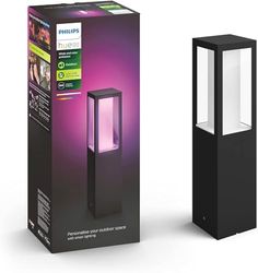 Philips Hue Impress White and Colour Ambiance Pedestal [EU Version - Black] Low Voltage. For Outdoor Lighting, Patio, Terrace, Garden.