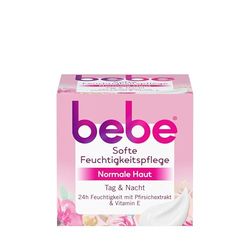 bebe Moisturiser (50 ml), Face Cream for Normal Skin with Peach Extract and Vitamin E, Lightweight Moisturizer for Face
