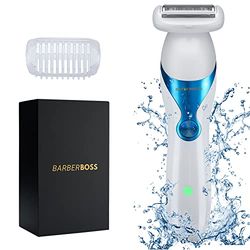 BarberBoss Rasoio elettrico da donna, senza fili, per corpo, sotto braccio, gamba, rasoio da donna, uso bagnato e asciutto, design impermeabile e trimmer bikini QR-8081