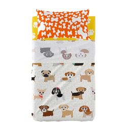HappyFriday Mr Fox Dogs Beddengoedset, meerkleurig, voor babybed, 2-delig