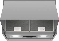 Bosch DEM66AC00 Série 2 - sino intermediário (60 cm de largura, circulação e saída, iluminação LED uniforme, interruptor de botão, 3 níveis de potência, filtro de gordura metálica, adequado para