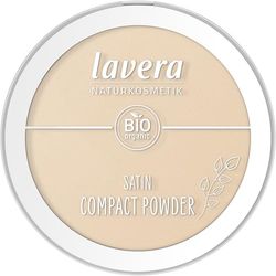 lavera Satin Compact Powder -Poudre Compacte -Medium 02- nude - Huile d'amande bio & Poudre de riz bio - Végan - matifiante - longue durée - texture veloutée (1 x 9,5g)