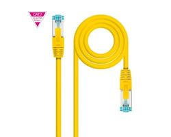Velocraze Câble réseau 600 MHz, LSZH, S/FTP, PIMF, CAT7, AWG26, 2 m, jaune, idéal pour les connexions à haute vitesse et sécurité.