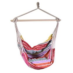 Vacchetti Chaise à Bascule en Tissu rayé Multicolore avec Coussin 130h100 cm