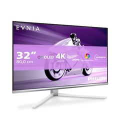 Philips Evnia 32M2N8900AM - Monitor Gaming OLED UHD de 32 Pulgadas, 240 Hz, 0,03 ms, HDR400, FreeSync Prem. Pro, compilación G-Sync. (3840x2160, 2X HDMI 2.1, 1x DP 1.4, 1x USB-C, Blanco