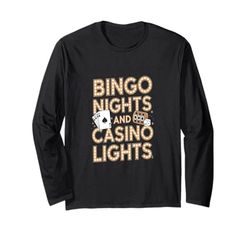 Bingo Notti E Luci Casinò Gioco D'azzardo Maglia a Manica