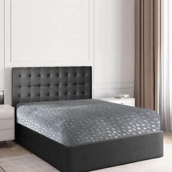 Gaveno Cavailia Teddy Fleece Star Foil Hoeslaken Single Size Zilver, Super Zacht Pluizig, Gezellig, Warm Glanzend Bedlaken, Luxe Easy Care 25 cm Diepe Elastische Band Bedlinnen, Grijs