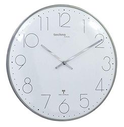 Technoline, Moderno Reloj de Pared inalámbrico de Filigrana con Tapa de Cristal arqueada y una Esfera Muy Clara, diámetro de 35 cm, Aspecto Cromado, 35 x 2,5 x 35 cm