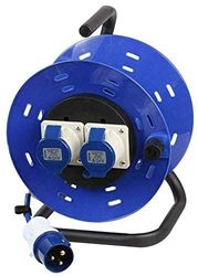 Pro Elec PEL00956 240V 2-Gang Extension Reel, 16A, 25 m, Blue