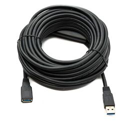 System-S USB 3.0 kabel 12 m type C male naar female 5 Gbit/s adapter in zwart