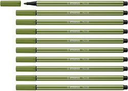 Rotulador premium STABILO Pen 68 - Caja con 10 unidades color verde musgo