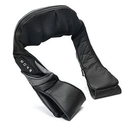 SALTER EE6934BLKSTKEU7 Heated Neck & Back Massager, Deep Kneading Soothing Shiatsu Massage, 3 Intensity Speeds, 4 Massage Heads, UK & EU Adaptors,Klein,Zwart