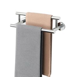 Alise Portasciugamani doppio da bagno per bagno, 30,5 cm, in acciaio inox SUS304, montaggio a parete, cromato lucido, GYT6902-300-C
