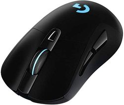 Logitech G703 LIGHTSPEED Wireless Gaming Mouse, HERO 25K Sensor, 25,600 DPI, RGB, Adjustable Weights, 6 Programmable Buttons, Long Battery Life, POWERPLAY-compatible, PC/Mac - Black