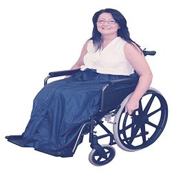 Aidapt Fleece Lined Wheelchair Cosy 100% Waterproof Mobility Wrap,Rainproof,Shower,Warm,Snug Fit,Polar Fleece,Foot and Lower Body Protection,Coverall,Elderly,Leg Muff,Universal Fit,Unisex,Navy,Washable