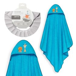 Interbaby - Mantello da bagno per bambini + berretto regolabile | Asciugamano con cappuccio 100% cotone, unisex, morbido, asciugatura rapida, ideale per neonati, neonati e bambini piccoli | Design