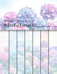 Hydrangea College Ruled Colored Paper Notebook: Decorative Blank Lined Journal With Colorful Floral Backgrounds For Journaling, Scrapbooking, Diary Writing, Paper Crafts