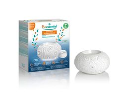 Puressentiel - Nouveau Diffuseur huiles essentielles Chaleur Douce Calvi - Régulation Thermique - Diffuseur Céramique - Lumière d'ambiance - Silencieux - Arrêt Automatique