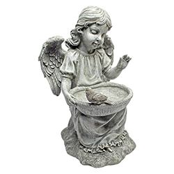Design Toscano QM229531 Statue d’Un Ange de Gloire dans Un Jardin Blanc Cassé 25,5 x 23 x 37 cm