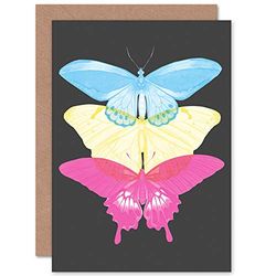 Wee Blue Coo Butterflies CMYK Greeting Card With Envelope Inside Premium Quality