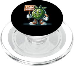 Team Tomatillo, mascota mexicana de tomate de cáscara, verdura divertida PopSockets PopGrip para MagSafe