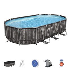 Bestway 5611R Set Piscina Fuori Terra Power Steel Ovale da 610X366X122 cm