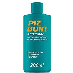 PIZ BUIN Latte Doposole Idratante, Lenitivo e Rinfrescante, Doposole corpo per un'idratazione intensa, Dopo sole con Vitamina E, Aloe Vera lenitiva ed Estratto di Menta rinfrescante, 200 ml
