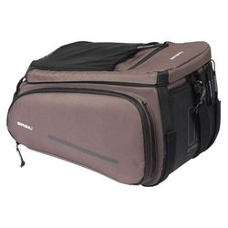 Basil Move - Alforja para portaequipajes (10-26 L, Impermeable, de poliéster Reciclado, Compatible con Placas adaptadoras MIK & Racktime, Ideal para desplazamientos y Compras), Color marrón