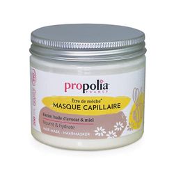 PROPOLIA - Bio - Masque Capillaire - Nourrit et hydrate les Cheveux secs et abimés - Miel, Beurre de Karité & Huile d’Avocat - Fabriqué en France - 200 ml